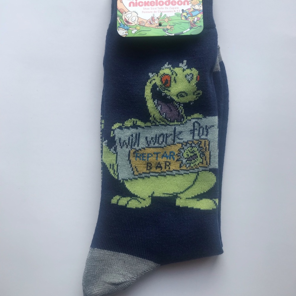 Reptar Nickelodeon Men’s Novelty Crew Socks  6-12